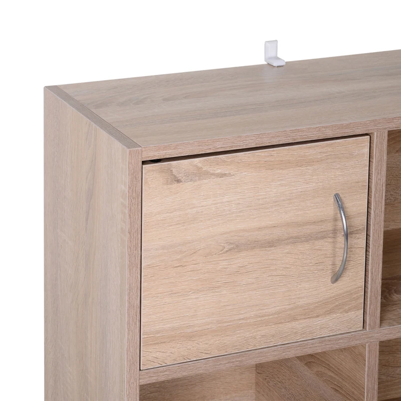 Homcom Biblioteca Lemn Natural – Compartimente si Usi Basculante(m-6)