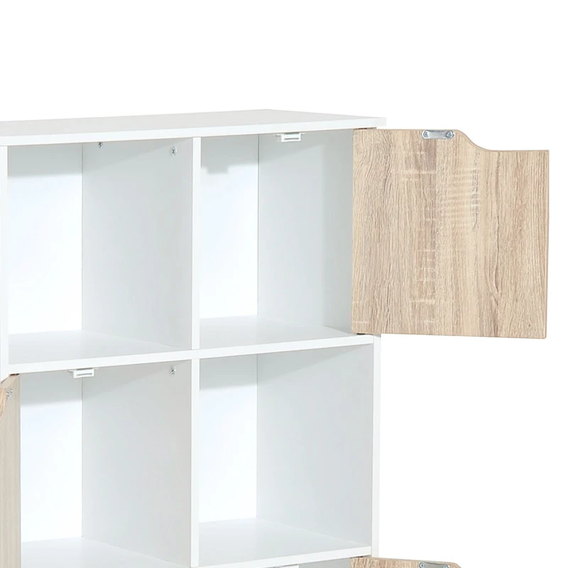HomCom Biblioteca de Design cu 8 compartimente in Lemn Alb, 60x30x122cm