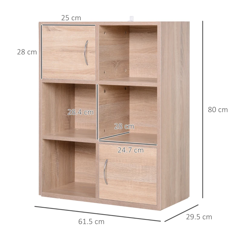 Homcom Biblioteca Lemn Natural – Compartimente si Usi Basculante(m-3)