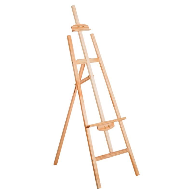 HOMCOM® Staffelei Atelierstaffelei 90° einstellbar Buche Natur