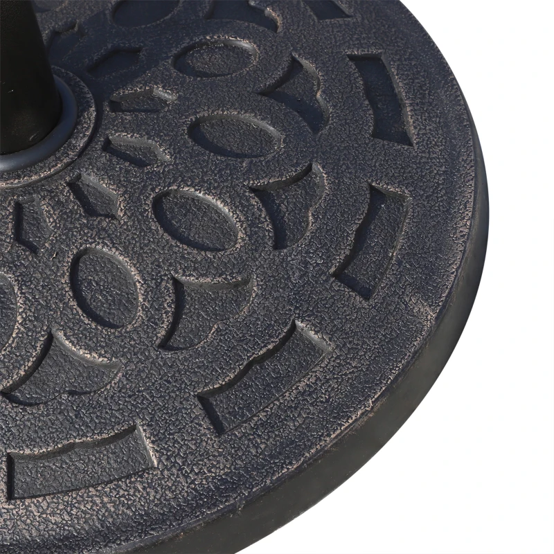 Outsunny 14kg Round Garden Parasol Base Holder Decorative Resin Market Umbrella Stand with Adjustable Coupler, Bronze