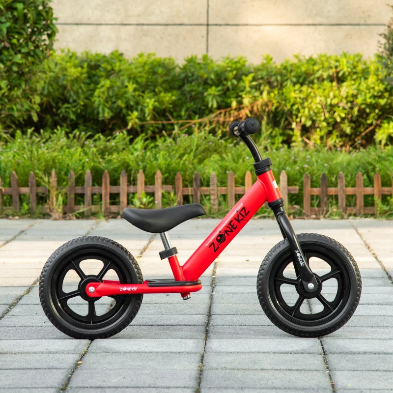 HOMCOM Bicicleta sem Pedais para Crianças de 2-5 Anos com Assento e Guiador Ajustáveis Bicicleta de Equilíbrio Infantil com Estrutura de Aço 89x37x55-60cm Vermelho