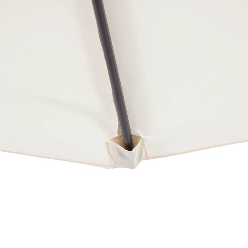 Outsunny 3(m) Half Parasol Semi Round Umbrella Patio Metal Frame Crank Handle for Balcony-- NO BASE INCLUDED, White