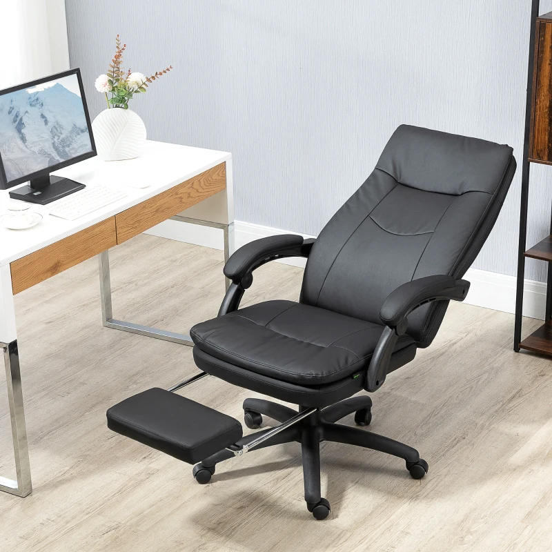 Vinsetto Executive Office Chair High Back Reclining w/ Footrest Black