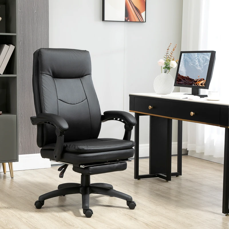 Vinsetto Executive Office Chair High Back Reclining w/ Footrest Black