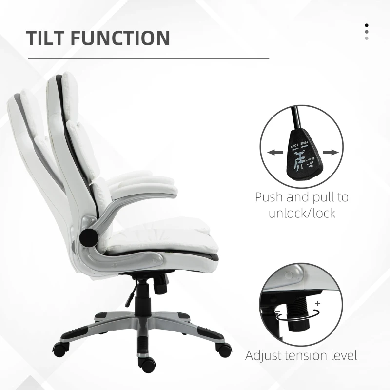 Vinsetto High Back Office Chair PU Leather White