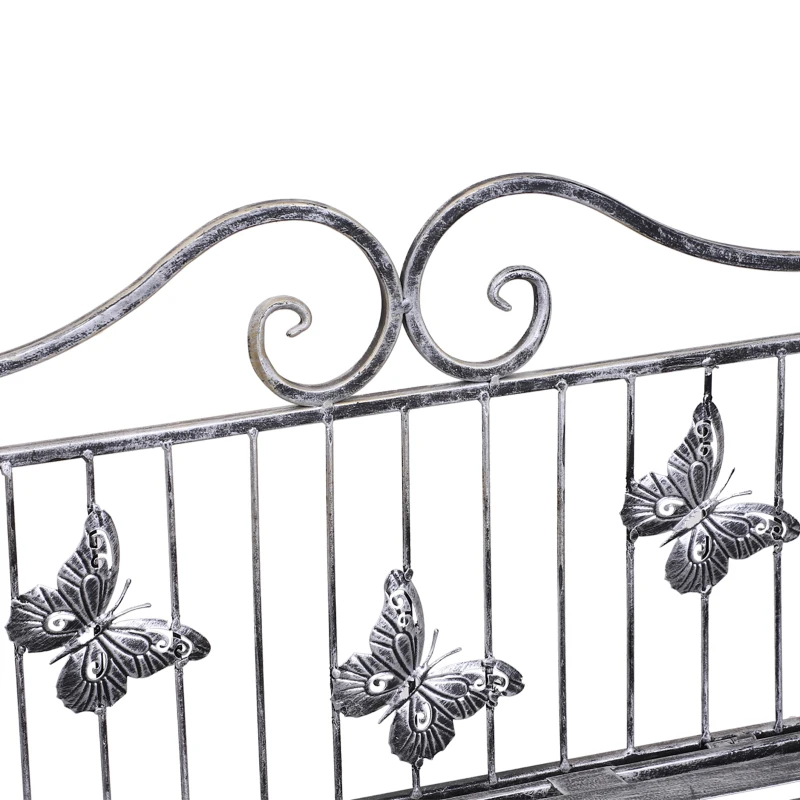 Outsunny Rafturi pentru ghiveci cu 3 nivele pentru Gradina Balcon Intern, Gri Argintiu, 44 x 25 x96cm