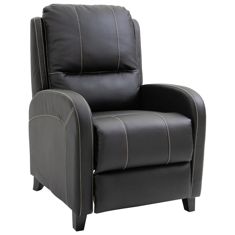 HOMCOM Massagesessel TV-Sessel elektrisch Relaxsessel Fernsehsessel Heizfunktion Wohnzimmer 165°-Neigung Kunstleder Metall Schwarz 70 x 88 x 100 cm