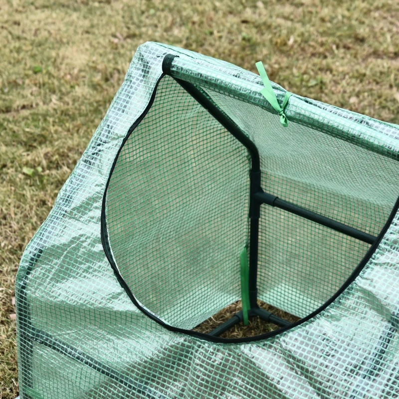 Outsunny Estufa com Tubo de Aço e Plástico Jardim Varanda Cultivo de Plantas 120x60x60 cm