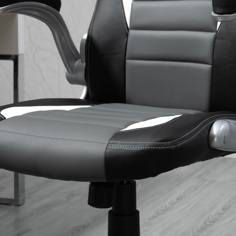 HomCom scaun pentru birou, reglabil, rotativ, cu roti, negru