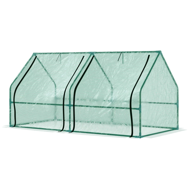Outsunny Estufa para Jardim Terraço Viveiro para Jardim para Plantas com 2 Portas 180x90x90 cm Cor Verde Tubo de aço PE com janela