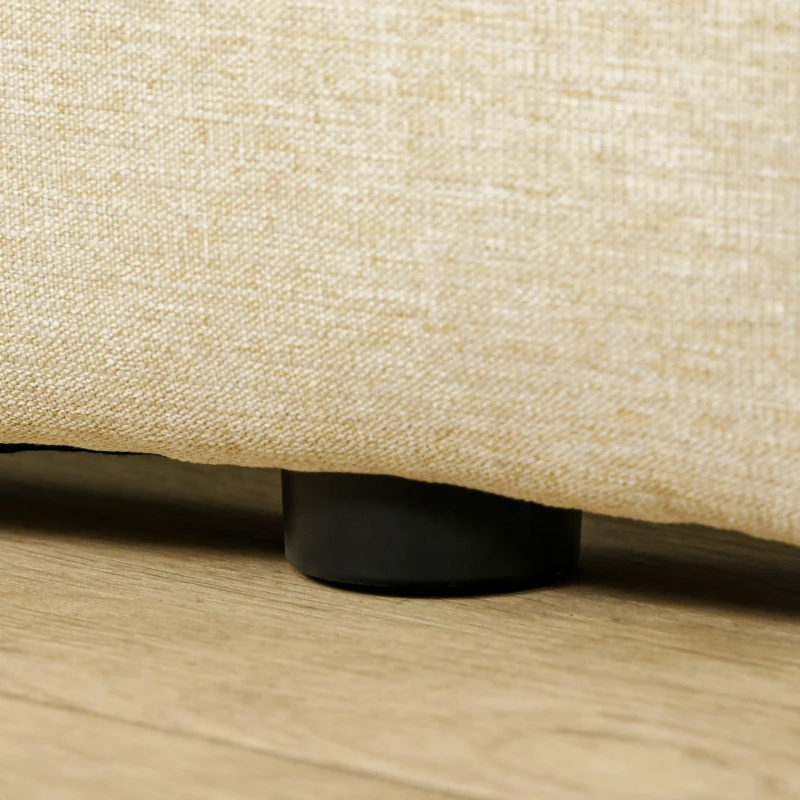 HOMCOM Tête de lit capitonnée - tête de lit rembourrée - dim. 150L x 120H cm - épaisseur 7 cm - MDF Coton Polyester Beige