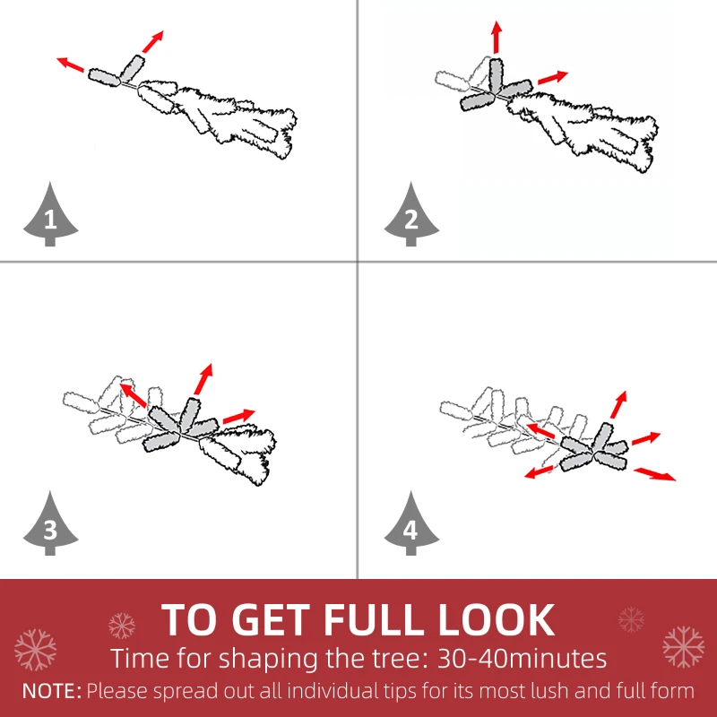 HOMCOM 7 Ft Snow Dipped Artificial Christmas Tree Slim Pencil Xmas Tree with Realistic Branches, Pine Cones, Red Berries, Auto Open, Green