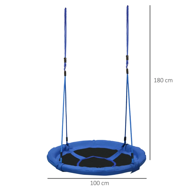 HOMCOM Kids Round Tree Swing ø100cm - Blue