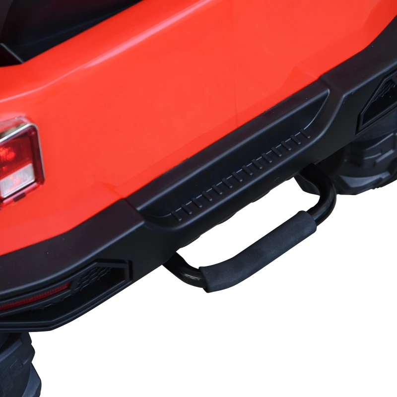 HOMCOM Voiture 4x4 électrique 12 V + télécommande 128L x 78l x 76H cm Enfants 3 à 8 Ans Effets Lumineux sonores Lecteur MP3 Rouge