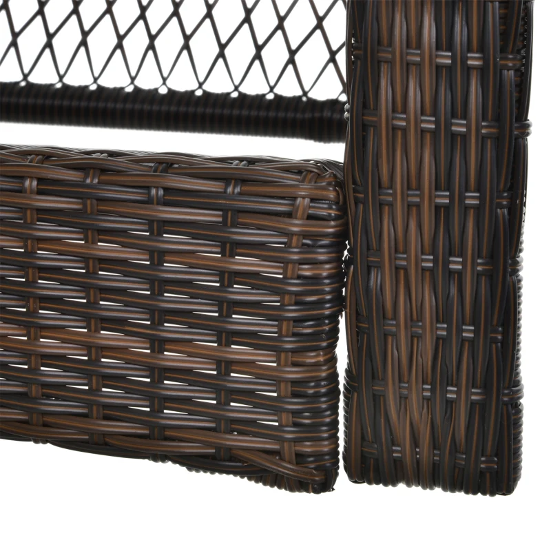 Outsunny 2-Person Outdoor Rattan Hanging Porch Swing Bench Chair Loveseat