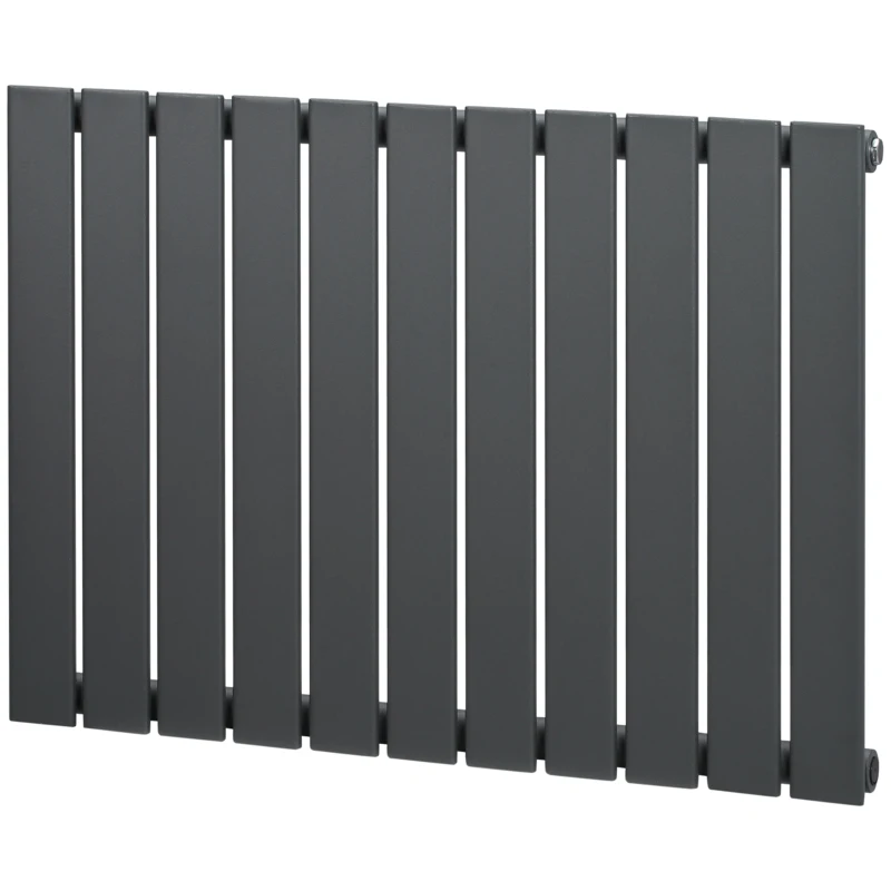 HOMCOM Single Panel Vertical Designer Radiator, 830 x 600 mm Water-filled Heater for Home, Space Heater, Quick Warm up Living room, Study, Garage, Bedrooms, Grey