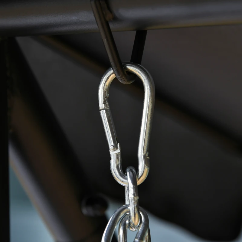 Outsunny 2 to 3 Seater Wood Swing Chair Swing Bench with Foldable Table, Cup Holders, Steel Chains Garden, Patio, Yard, Natural