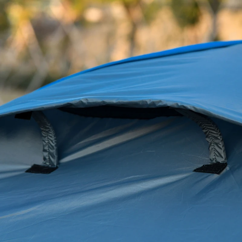 Outsunny  Double Layer Camping Tent Dome Shelter Portable- Blue