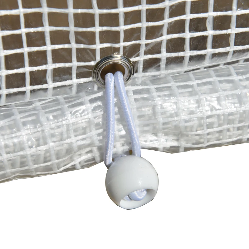 Outsunny Estufa de jardim Túnel com 4 janelas e porta de enrolar Cobertura de PE e estrutura de aço 240x180x200cm branco