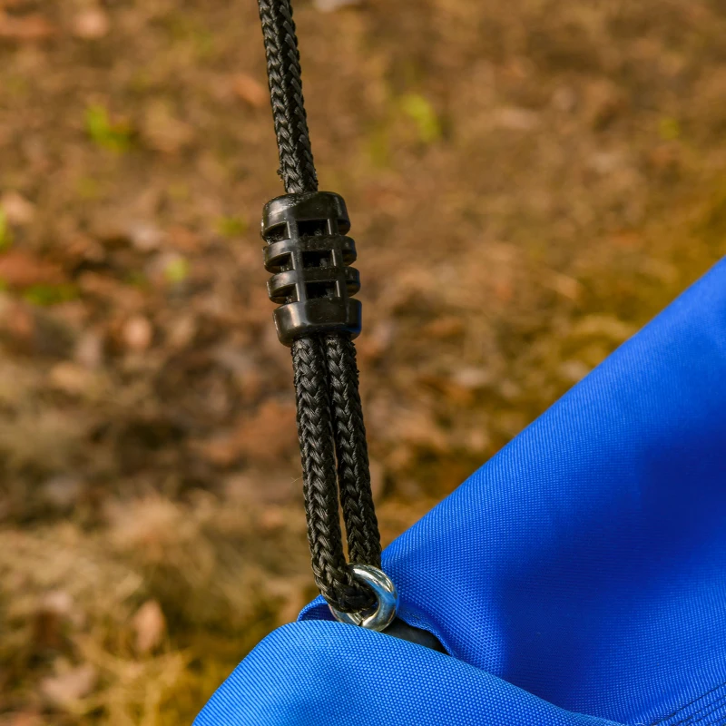 Outsunny Hanging Tree Swing, Adjustable Rope, Steel Frame, Waterproof, for Backyard Playground Park for Kids Over 3 Years Old, Blue and Black