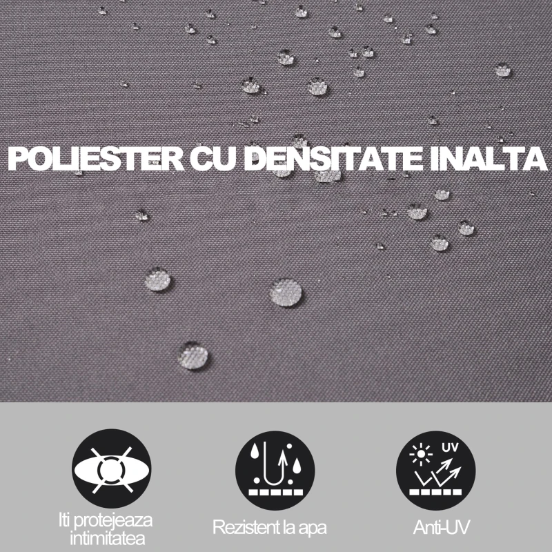 Outsunny Copertina de Soare Laterala Tip Rulou Protectie impotriva Vantului / Privacy 3x1,6m Gri
