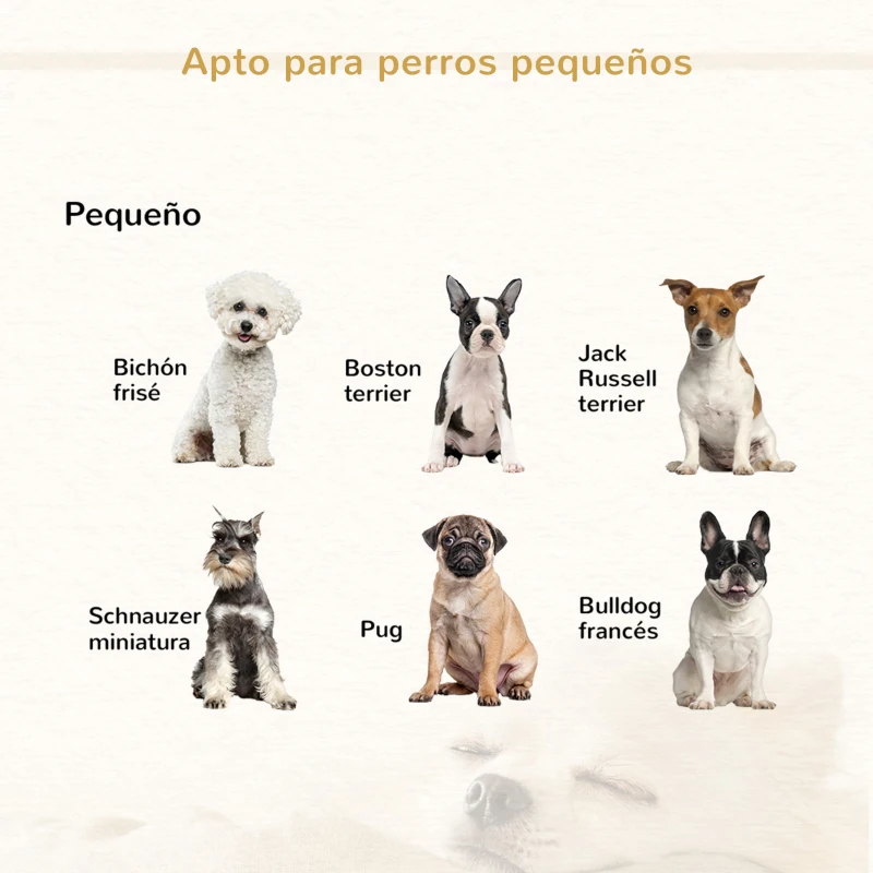 PawHut Sofá para Mascotas Tapizado en Terciopelo Suave Sofá Cama para Perros Gatos Medianos Pequeños Acolchado Grueso con Patas de Madera 70x40x28 cm Beige
