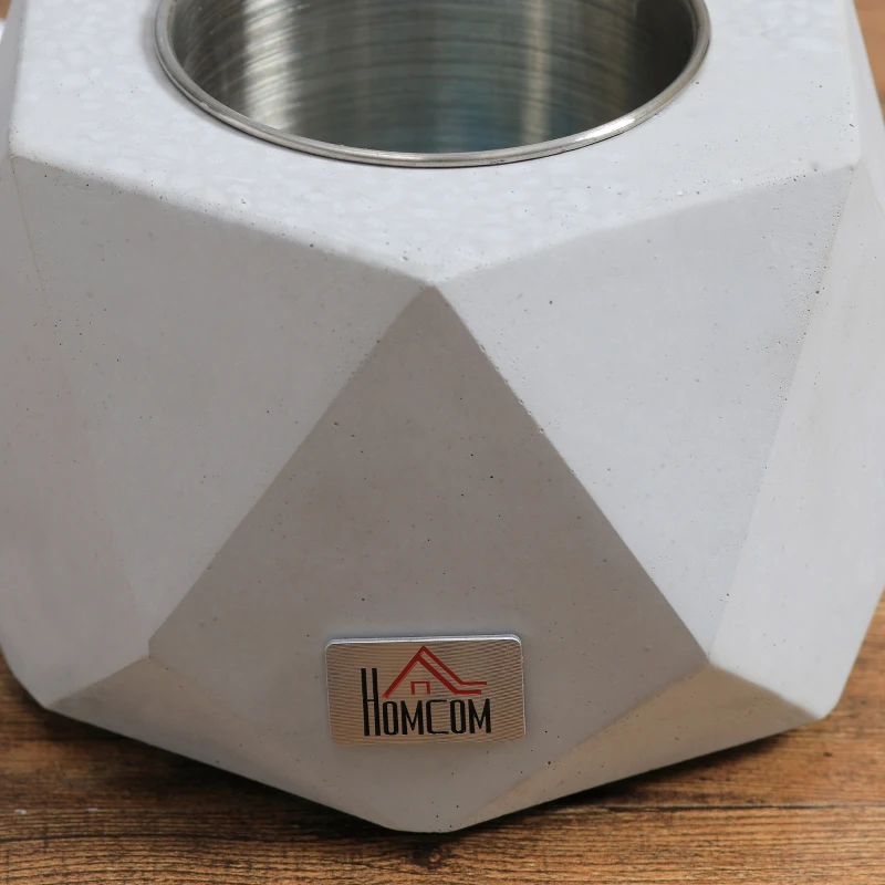 HOMCOM Tabletop Fire Pit, Indoor Fireplace 15cm Table Top Fire Pit Bowl, Alcohol Fueled Concrete Firepit, Angular Mini Fire Bowl Balcony Decor for Soul Relaxing, Tabletop Portable Fire Bowls, Grey