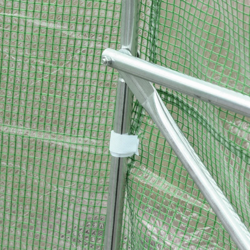 Outsunny Invernadero de Jardín 6x3x2 m con Puerta y 12 Ventanas Enrollables Huerto para Cultivos Plantas Flores Verde