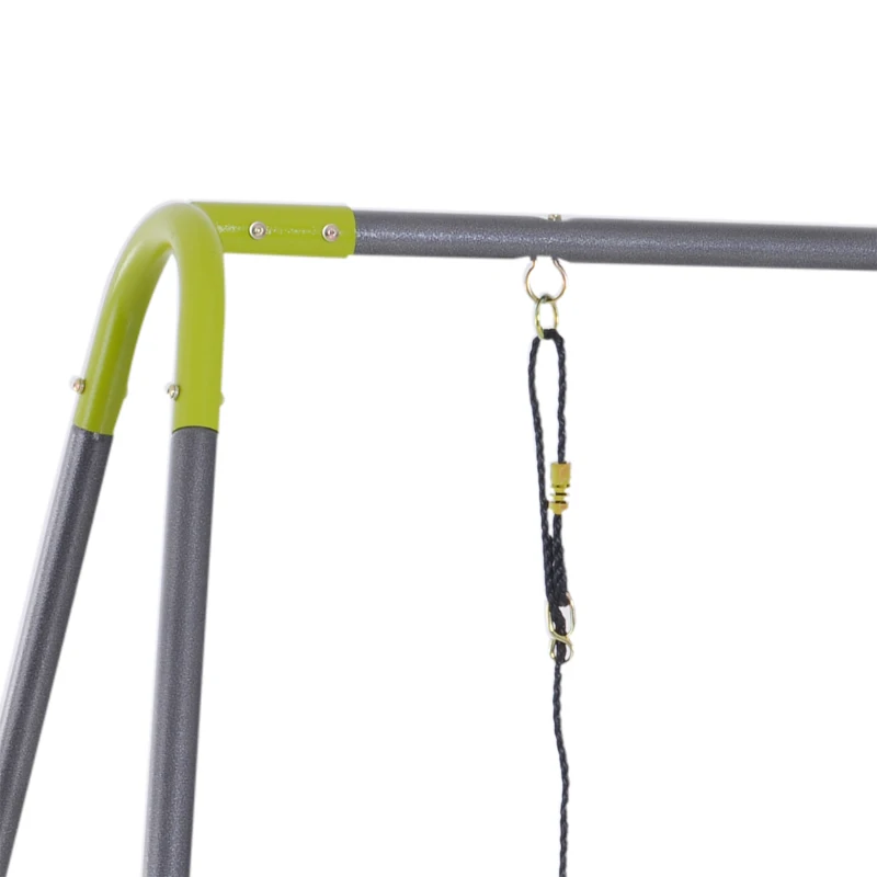HOMCOM Kinderschommel dubbele schommel tuinschommel schommelset met metalen frame wip