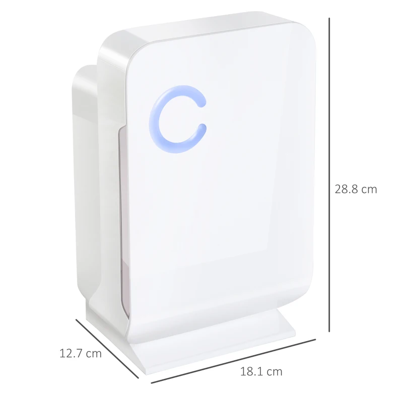 HOMCOM Deumidificatore Elettrico 48W, Silenzioso 40dB(A) Basso Consumo Certificato CE, Bianco 18.1x12.7x28.8cm 1300ml