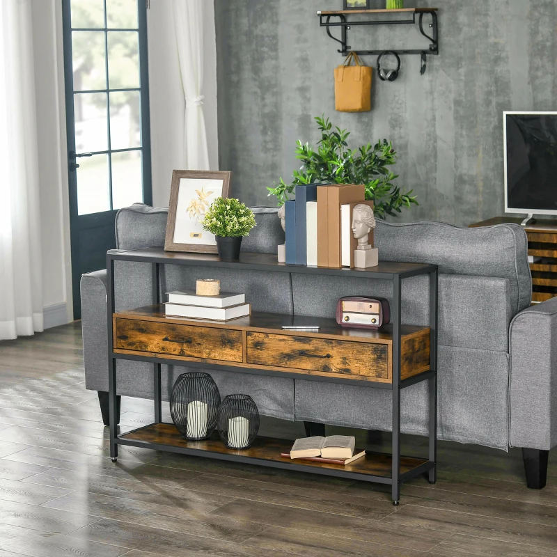 HOMCOM Konsolentisch im Industrial-Design 120 x 30 x 75,5 cm