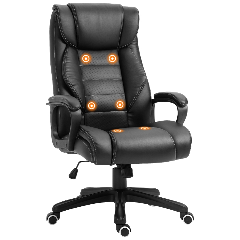 Vinsetto Massagebürostuhl Gamingstuhl 6 Vibrationspunkte Grau