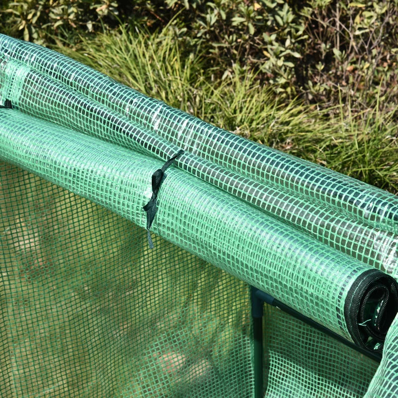 Outsunny Invernadero de Jardín Terraza 180x90x90 cm Vivero para Huerto Plantas con Puertas Tubo de Acero PE Color Verde