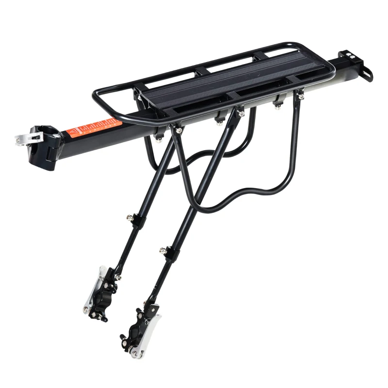 HOMCOM Fietsendrager, fietstas, snelspanner, bagagetas, aluminium, zwart, 49 x 12 x 14 cm