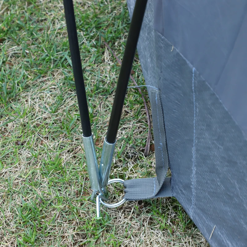 Namiot kempingowy dla 5-6 osób kopułowy 3 pomieszczenia poliester szary Outsunny