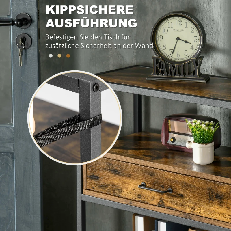 HOMCOM Konsolentisch im Industrial-Design 120 x 30 x 75,5 cm