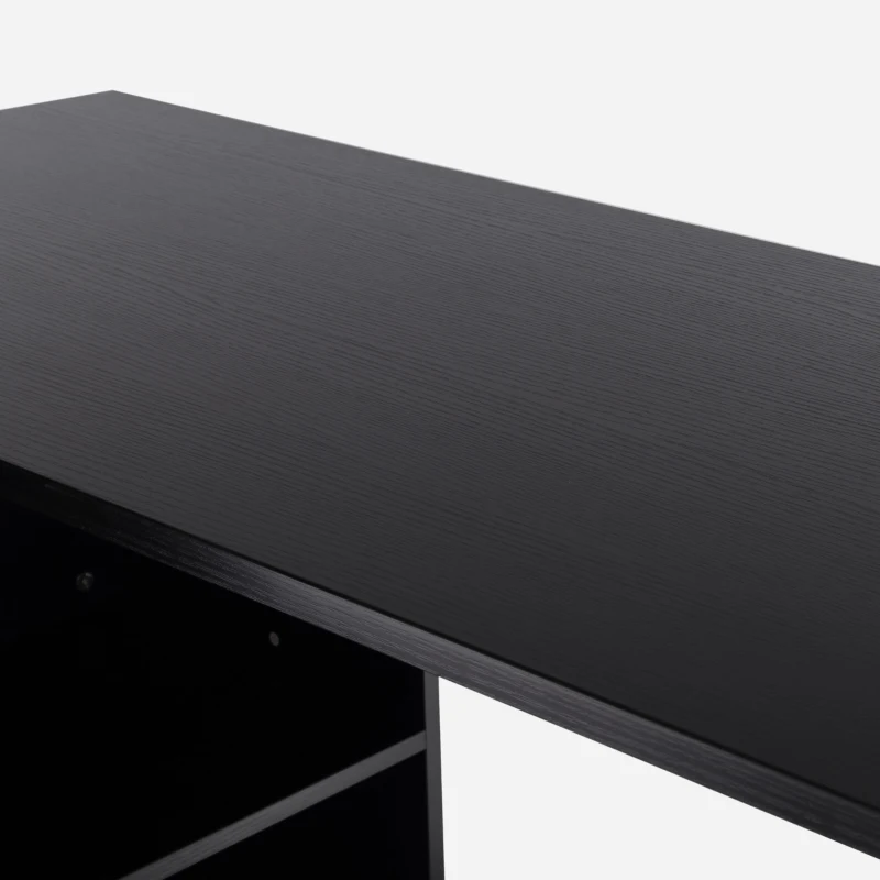 HOMCOM biurko narożne biurko komputerowe biurko biurko narożne regał w kształcie litery L 117 x 83,5 x 76 cm, kształt I 162 x 50 x 76 cm, czarne, MDF + metal