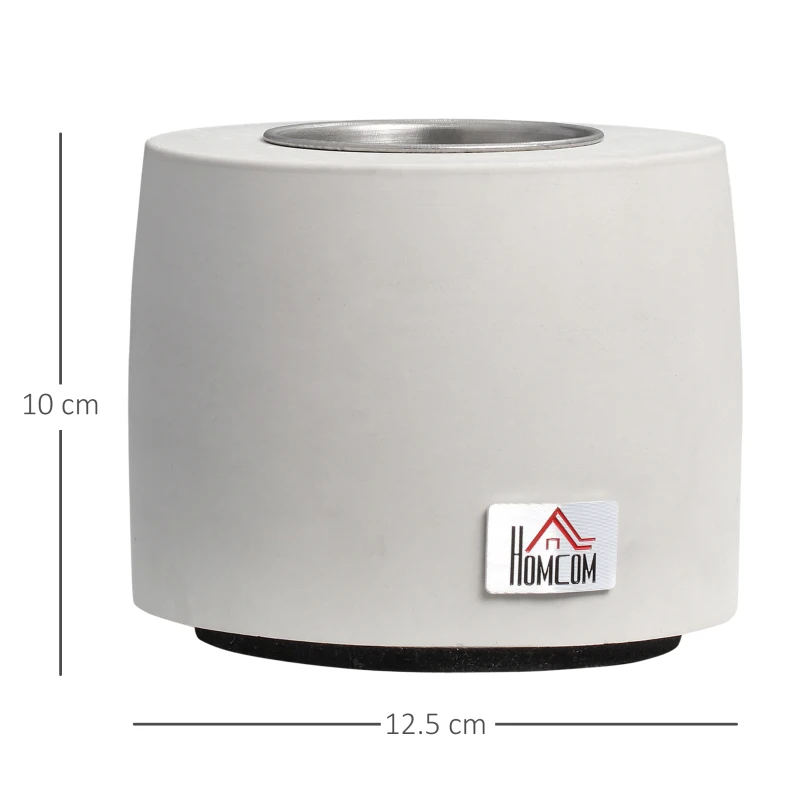 HOMCOM Tabletop Fire Pit, Indoor Fire Pit 12.5cm Table Top Fire Pit Bowl, Alcohol Fueled Concrete Firepit, Cylindrical Mini Fire Pit Balcony Decor for Soul Relaxing, Tabletop Portable Fire Bowls, Grey