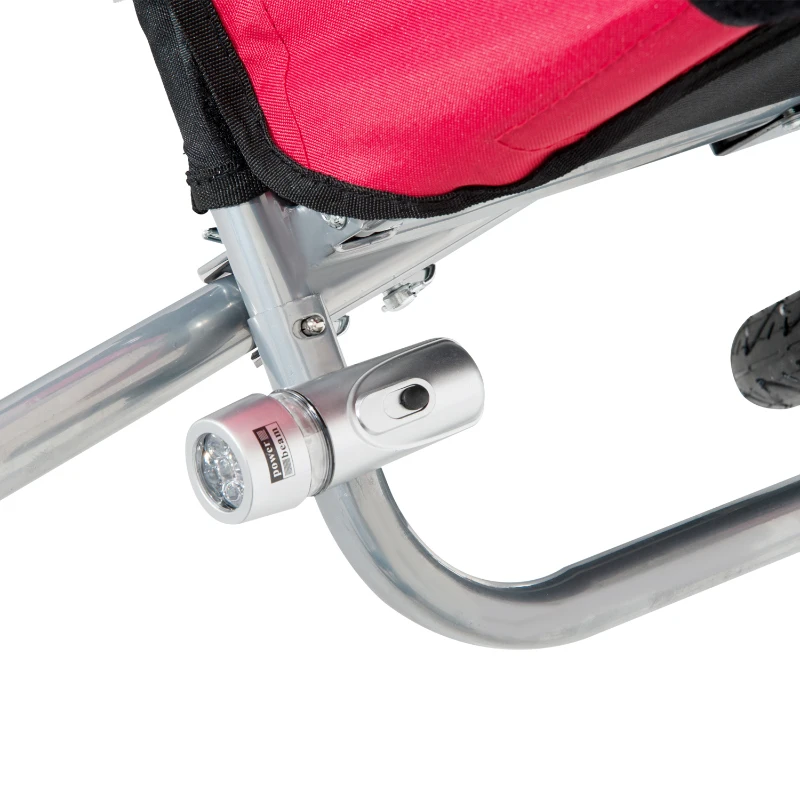 HOMCOM 2-in- kinderkar fietsaanhanger jogger fietskar 360° draaibaar rood-zwart