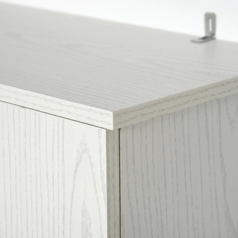 HOMCOM Armário Auxiliar de Cozinha com 3 Portas de armário Prateleira Ajustável Gaveta e estante Aberta 71x41x178 cm Branco