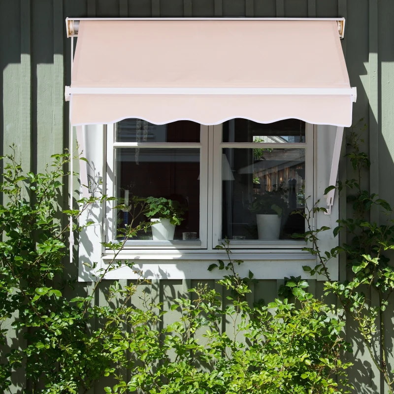 Outsunny Store banne Manuel Inclinaison réglable Aluminium Polyester imperméabilisé 70L x 120l cm Beige