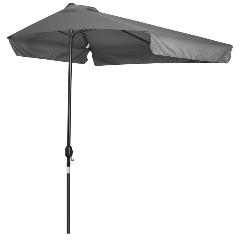 Parasol Balcon 2,7m Outsunny - Demi-parasol Crème Avec Manivelle Pour Terrasse