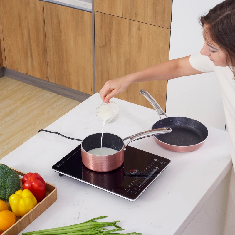 HOMCOM Piastra a Induzione Portatile con Display LED-Nero