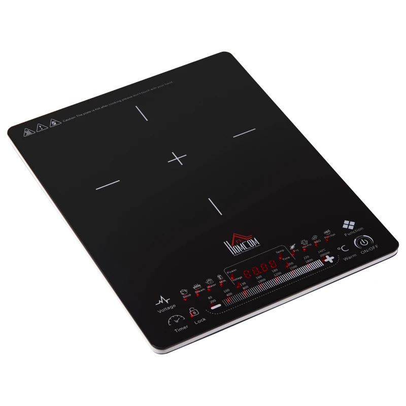 HOMCOM Piastra a Induzione Portatile con Display LED-Nero