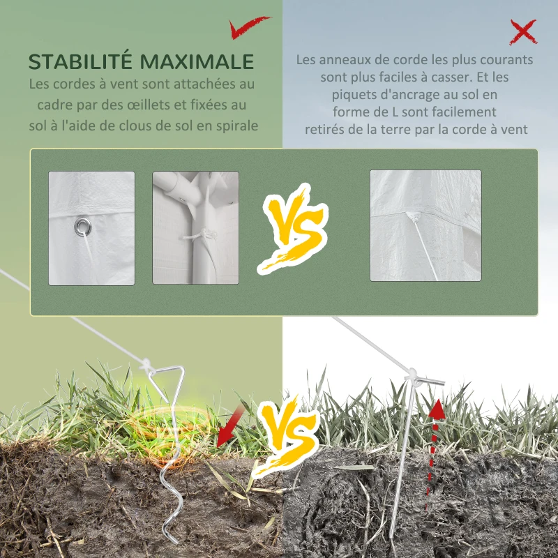 Outsunny Tonnelle barnum style colonial dim. 6L x 3l x 2,5H m 6 moustiquaires blanc et noir