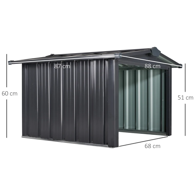 Outsunny Abri de Jardin pour Tondeuse à Gazon Robot-Tondeuse - Garage Tondeuse Robot - tôle Acier Noir