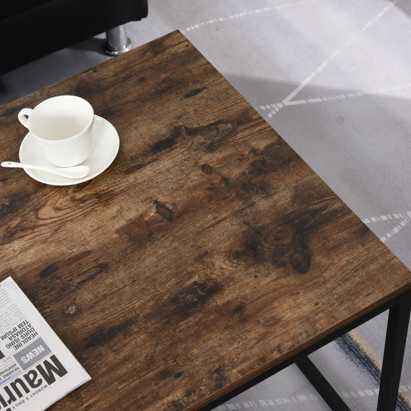 HOMCOM Table Basse en Bois Table de Salon avec Grand Plateau et Étagère Design Élégant Rétro Idéale pour Salon Chambre Bureau 100 x 60 x 50 cm Brun