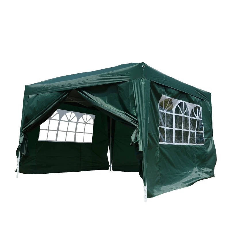 Outsunny Tonnelle Hexagonale 3 X 3,4 M Jardin – Pavillon Réception Avec 6 Parois Moustiquaire, 2 Portes, Idéal Camping, Plage, Mariage (Bleu)