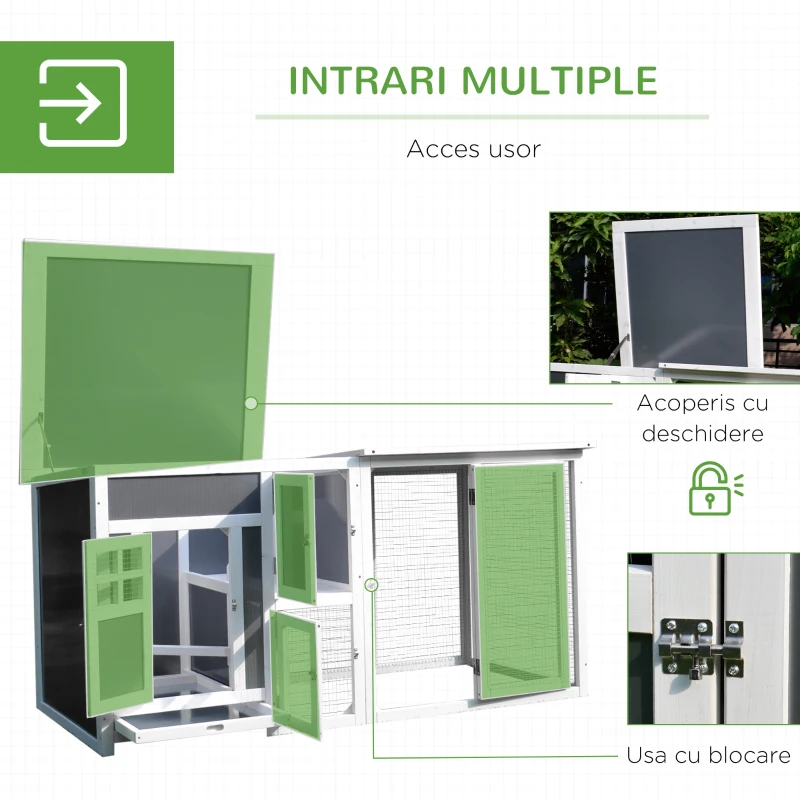 PawHut cotet de exterior, acoperis impermeabil 160x75x80cm(m-5)